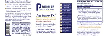 Premier Research Labs Aloe-Mannan-FX - supplement