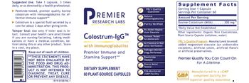 Premier Research Labs Colostrum-IgG - supplement