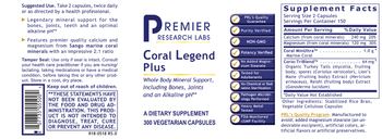 Premier Research Labs Coral Legend Plus - supplement