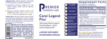 Premier Research Labs Coral Legend Plus - supplement