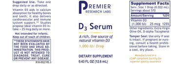 Premier Research Labs D3 Serum - supplement