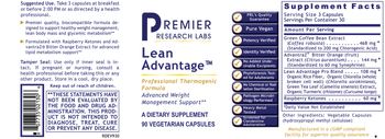 Premier Research Labs Lean Advantage - supplement
