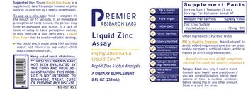 Premier Research Labs Liquid Zinc Assay - supplement