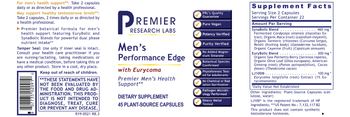 Premier Research Labs Men's Performance Edge - supplement