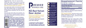 Premier Research Labs NZ-Red Velvet Deer Antler - supplement