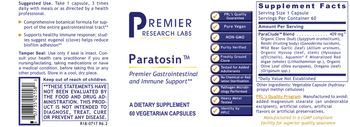 Premier Research Labs Paratosin - supplement