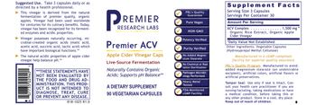 Premier Research Labs Premier ACV - supplement