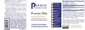 Premier Research Labs Premier DHA - supplement