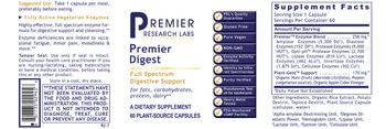 Premier Research Labs Premier Digest - supplement