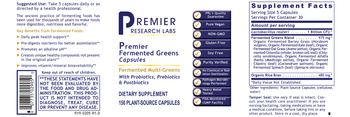 Premier Research Labs Premier Fermented Greens Capsules - supplement