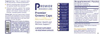 Premier Research Labs Premier Greens Caps - supplement
