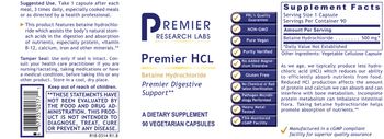 Premier Research Labs Premier HCL - supplement