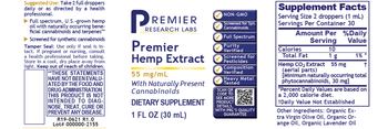 Premier Research Labs Premier Hemp Extract 55 mg/mL - supplement
