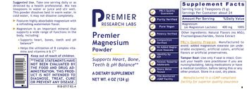 Premier Research Labs Premier Magnesium Powder - supplement