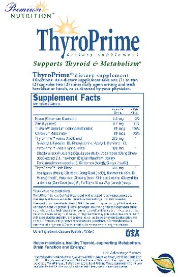 Premium Nutrition ThyroPrime - supplement