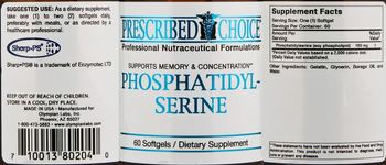 Prescribed Choice Phosphatidyl-Serine - supplement
