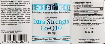 Prescribed Choice Pure Crystalline Extra Strength Co-Q10 300 mg - supplement