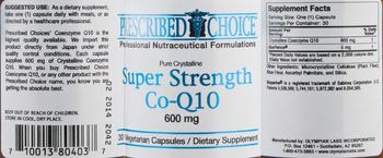 Prescribed Choice Pure Crystalline Super Strength Co-Q10 600 mg - supplement