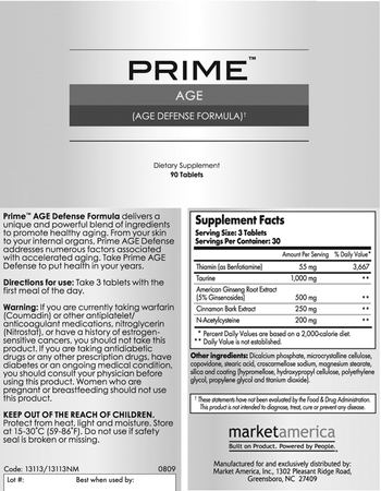 Prime Age (Age Defense Formula) - supplement