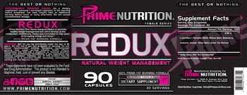Prime Nutrition Female Series Redux Natural Weight Management - supplement