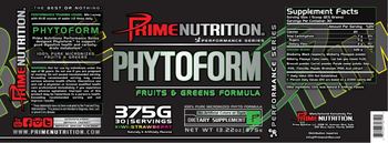 Prime Nutrition Performance Series Phytoform Fruits & Greens Formula Kiwi-Strawberry - supplement