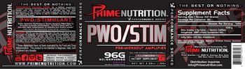 Prime Nutrition Performance Series PWO/STIM Pre-Workout Amplifier Grape - supplement