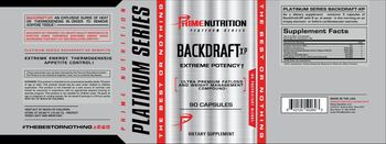 Prime Nutrition Platinum Series Backdraft XP - supplement
