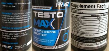 PrimeX Testo Max - supplement