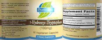 Priority One Nutritional Supplements 5-Hydroxy-Tryptophan (100 mg) - supplement