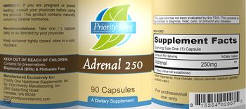 Priority One Nutritional Supplements Adrenal 250 - supplement