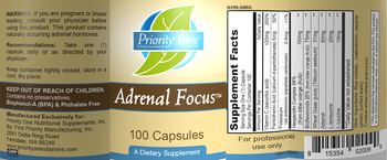 Priority One Nutritional Supplements Adrenal Focus - supplement