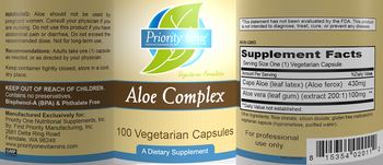 Priority One Nutritional Supplements Aloe Complex - supplement