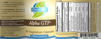 Priority One Nutritional Supplements Alpha GTF - supplement