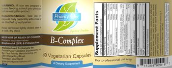 Priority One Nutritional Supplements B-Complex - supplement
