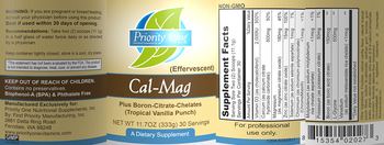Priority One Nutritional Supplements Cal-Mag (Tropical Vanilla Punch) - supplement