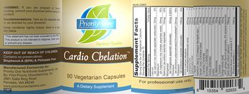 Priority One Nutritional Supplements Cardio Chelation - supplement