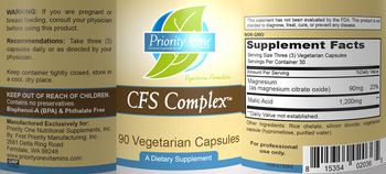 Priority One Nutritional Supplements CFS Complex - supplement