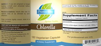 Priority One Nutritional Supplements Chlorella - supplement