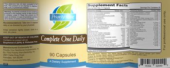 Priority One Nutritional Supplements Complete One Daily - supplement