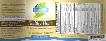 Priority One Nutritional Supplements Healthy Heart - supplement
