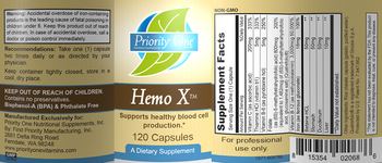 Priority One Nutritional Supplements Hemo X - supplement