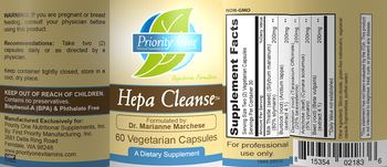 Priority One Nutritional Supplements Hepa Cleanse - supplement