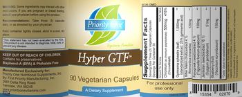 Priority One Nutritional Supplements Hyper GTF - supplement