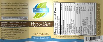 Priority One Nutritional Supplements Hypo-Gest - supplement
