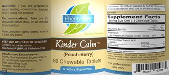 Priority One Nutritional Supplements Kinder Calm (Peach-Berry) - supplement