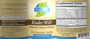 Priority One Nutritional Supplements Kinder Well (Natural Cherry Flavor) - supplement