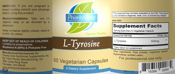Priority One Nutritional Supplements L-Tyrosine - supplement