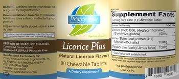 Priority One Nutritional Supplements Licorice Plus (Natural Licorice Flavor) - supplement