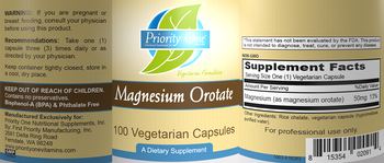 Priority One Nutritional Supplements Magnesium Orotate - supplement