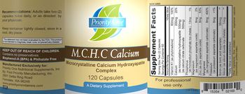 Priority One Nutritional Supplements M.C.H.C Calcium - supplement